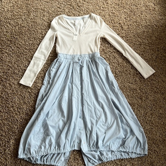 Anthro Daily Practice Long Sleeve Twofer Midi Dress - Picture 3 of 5